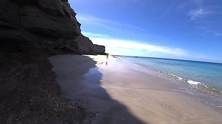 VR Girl Desperately Pissing on the Beach