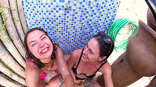 Tropical Wet Threesome with Kinky Mary