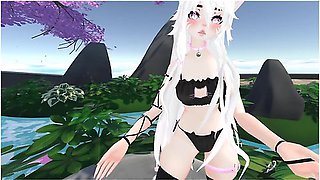 Kitty girl stripping down with teasing dance