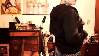 Short-Haired Crossdresser Cutie on Webcam