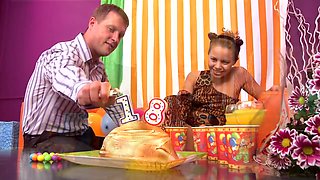 Redhead Teen 18+ Tries Strap-on With Her Lesbian Girlfriend