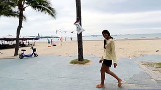 Cute Thai teen big dick in petite pussy