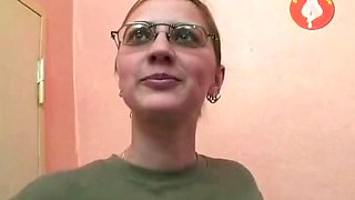 Julia Power's Busty Amateur Solo: Thick Pink Dildo Deep in Her Pussy