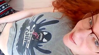 Petite redhead panty fetish masturbation!!