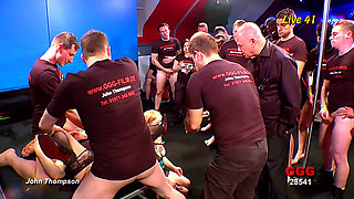 Ggg - Blonde MILF with Big Tits Gets Gangbanged by a Group of Guys in the Club - Ggg in Live Show