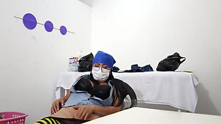 Horny Nurse Records Herself Opening Her Ass