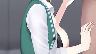 Cartoon girl in school fuck bf and gaving blowjob