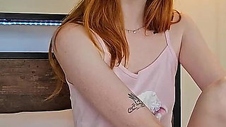 Petite Redhead Scarlet Skies Asks Stepbro for Blowjob Tips