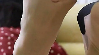 Slow Teasing & Denial - Sheer Nylons, Soles Close-up and Controlled Footplay