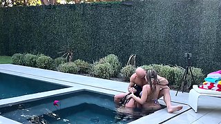 Hot anal sex hardcore enjoying by three babes outdoor