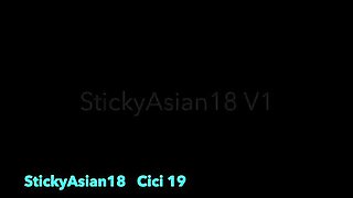 Cute Asian Girls' Tight Holes Filled: StickyAsian18 with Mimi, Star, & Jman