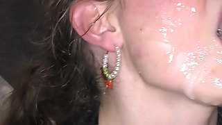 Debut Bukkake Facials for Aurora Frost