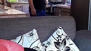 Hot Wife Fucks Her Indian Friend While Her Cuckold Husband Cooks Without Realizing It.