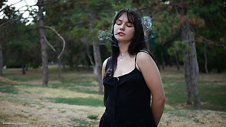 Smoking 120mm Cigarette Outdoors