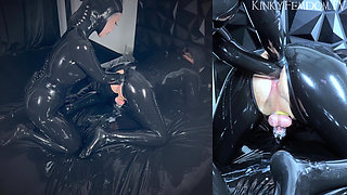 Latex Gas Mask Double Anal Fisting