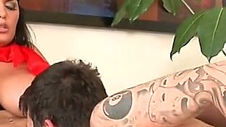 Bisexual man sitting on a cock while busty slut plays with his cock