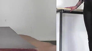 Slave's Orgasm Under Mistress Tatjana's White Boots Pp a