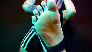 Halloween Foot Gag Challenge, Happy End Version - POV, Foot Fetish, Goth, Adidas