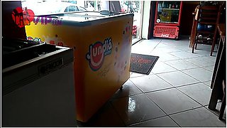 Slutwife Doing Exhibitionism In A Restaurant With Her Cuckold Husband