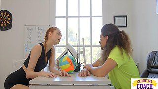 Petite Redhead Scarlet Skies Proves to Coach that She is A Team Player Once  For All: Porn