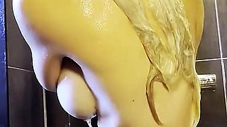 German Slim Step-sister with Big Tits Caught in Shower and Seduce to Fuck