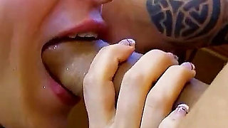 Sexy skinny teen Gabrielle fucked by step dad with big cock in the kitchen