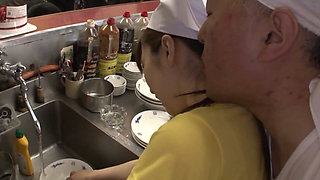 Hot Ramen Scene-2_threesome with a Hairy Japanese Girl in the Street Ramen Shop