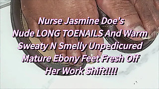 Nurse Jasmine Doe's Afterwork Hot Stinky Feet N Nude Long Toenails