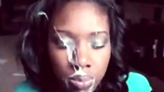 Ebony Amateur's Massive Facial