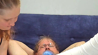 Two Girls Finally Get Boy to Play Dolls with Tiny Blue Elf Sex Doll