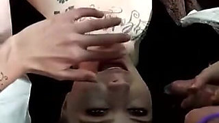 Gangbang with a kinky tattooed babe