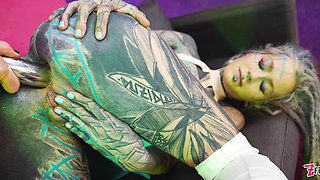 Two Hot Girls in Latex and High Heels Using Big Metal Toy Together, Atp, Anal Gapes, Lesbian