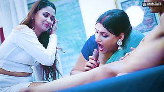 Desi Indian Stepmom Teaches How to Fuck with Step Son and Step Daughter ( Step Family Threesome )