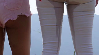 Wetting Jeans on a Bare Foot Hike Together
