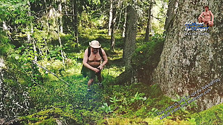 Naked Fat Man Walking in the Forest 2025