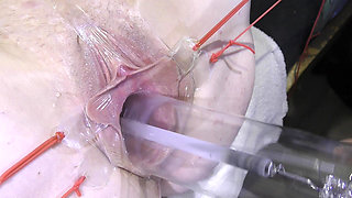 Far Spread Pussy Close up Fucking with Lamp 1000watt