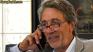 Bushy 21yo cutie pussypounded by DILF