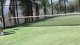 Mature Swingers Outdoor Tennis Court Reverse Gangbang