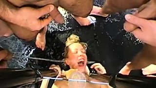 German Goo Girls Perla in a group sex bukkake