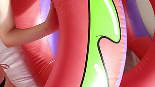 I Seduce My Giant Inflatable Snake in a Black Bikini