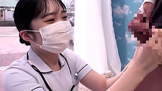 pretty japanese gives handjob and blowjob