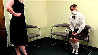 Fetish lesbian domina spanks ass