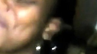 Black Homemade Cheating Slut Sucks Dick in Bathroom