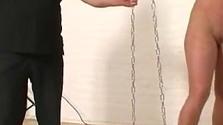 Humiliating hanging whipping tits pinching