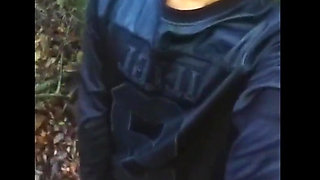 Twink Jerks off Outdoor Behind Rest Area