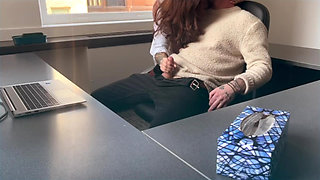 She sucks and fucks boss to save her job