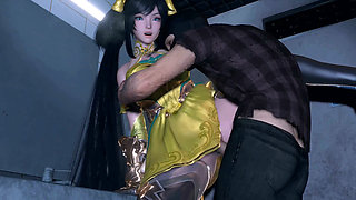 3D Big Boobs Cosplay Slut Cheating with Big Dick in Bathroom
