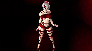 Cosplay 2B dances in lingerie for you on Christmas.