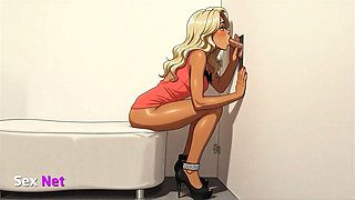 Beauty Anna in Blowjob and Gloryhole Footjob! Anime Hentai