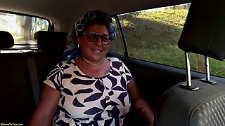 Curvy BBW Housewife with Massive Natural Tits and Protruding Pregnant Belly Strutting Naked Down the